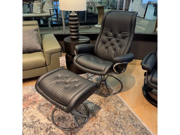 Stressless® Royal Recliner and Ottoman - Image 2