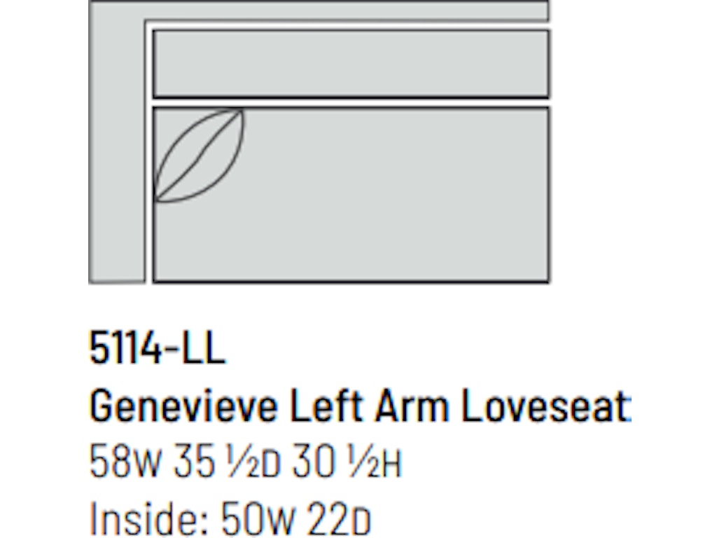 5114-llprecedent Genevieve Left Arm Loveseat - Image 1