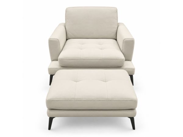 leather living chair with ottoman