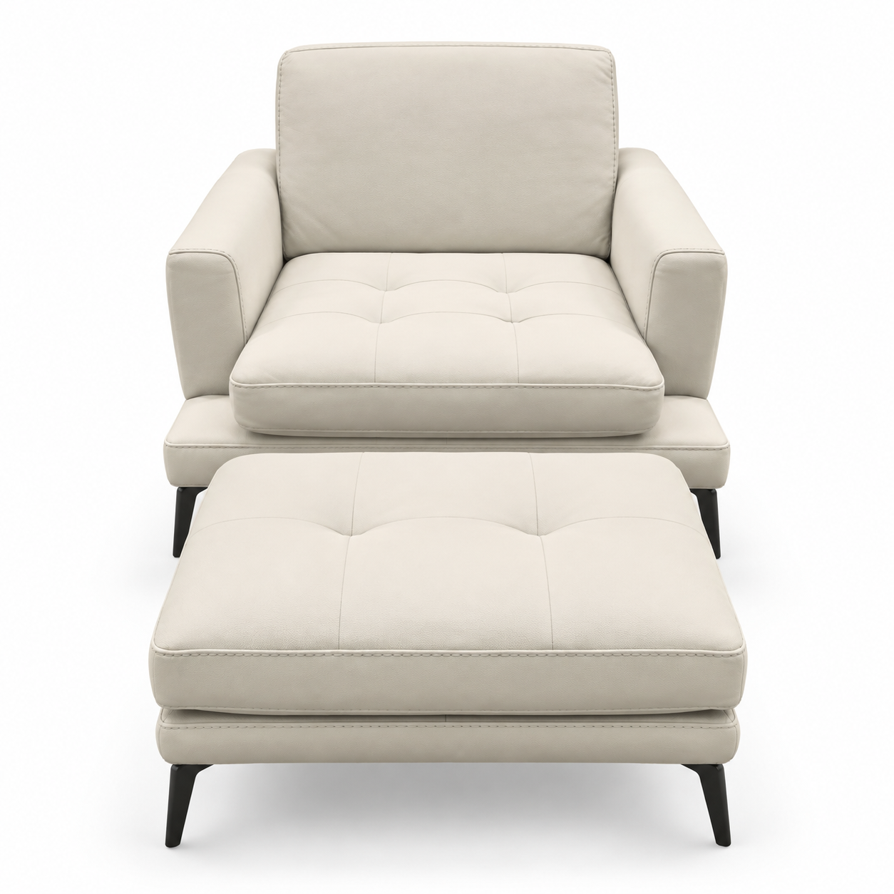 leather living chair with ottoman