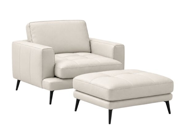 leather living chair with ottoman