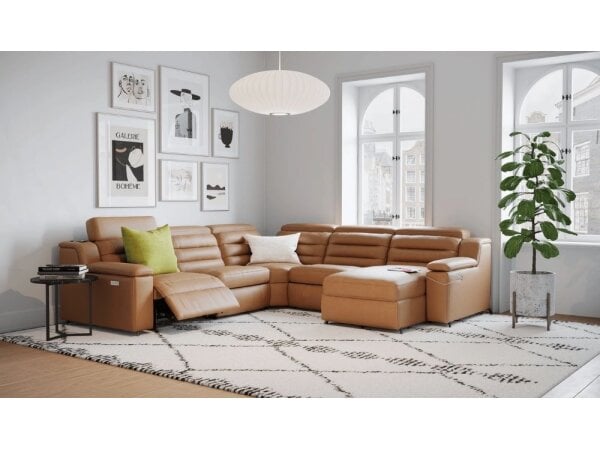 lotus left hand facing reclining chaise with power headrest (copy)
