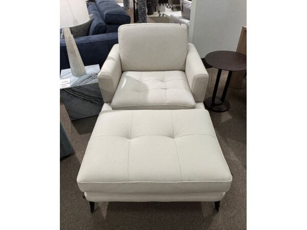 leather living chair with ottoman