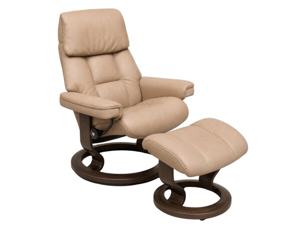 stressless® ruby (s) classic base recliner with ottoman