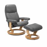 stressless® consul (small) classic base recliner with ottoman