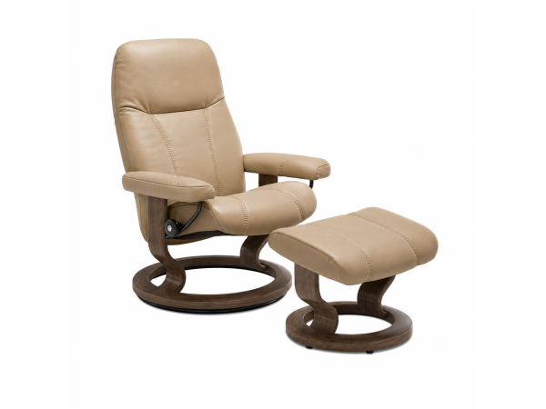 stressless® consul (large) classic base recliner with ottoman
